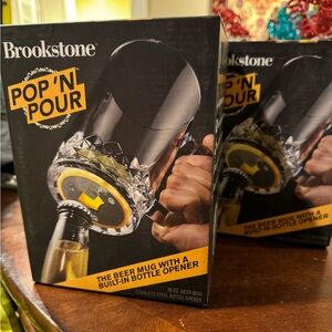 New In Box- Brookstone “Pop 'N Pour” Beer Mug w/ Built-In Bottle Opener
2 avail